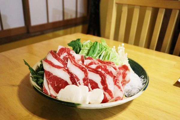 あしたか牛のしゃぶしゃぶ メニュー全景