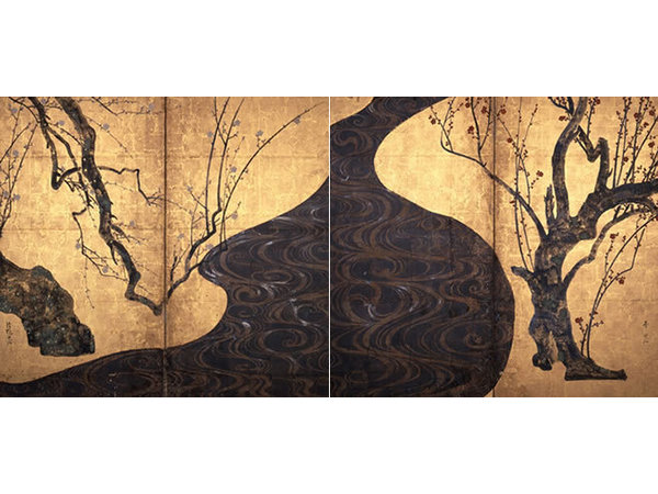 大名品展「紅白梅図屏風」と「色絵藤花文茶壺」