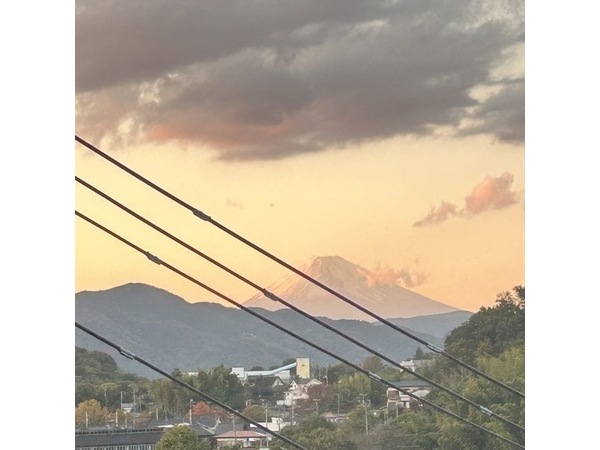 夕焼けの富士山