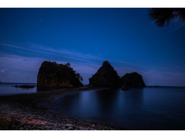 堂ヶ島　夜のトンボロ